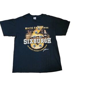 Pittsburgh‎ Steelers 6 World Champions Sixburgh 2009 Black Graphic T Shirt Large
